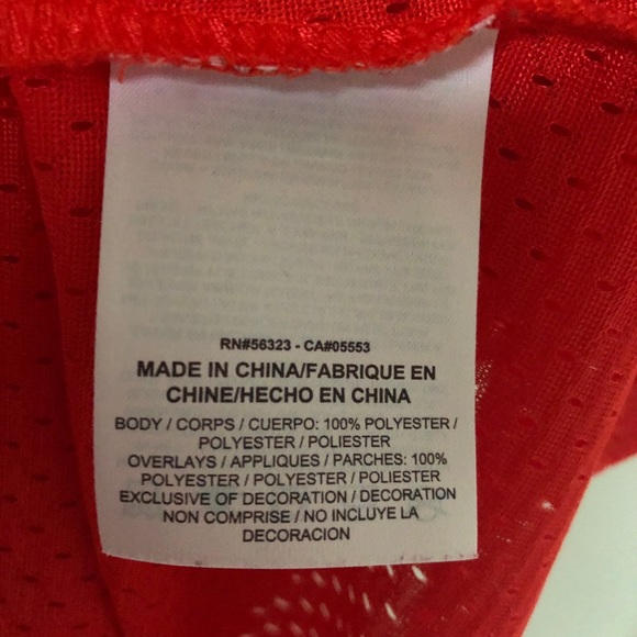 NIKE Red Logo Mesh Workout Tank Top Racerback Longer Length NEW - Picture 9 of 10